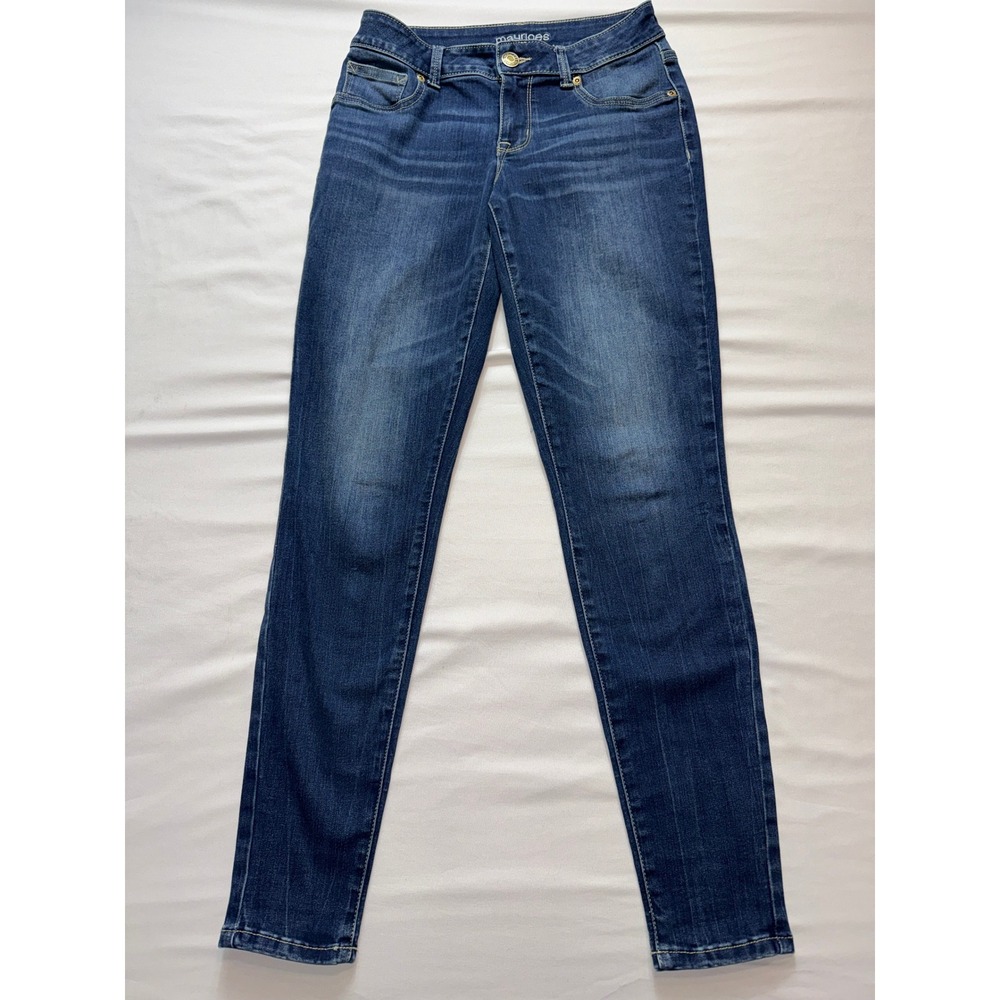 Maurices Womens Skinny Jeans Blue Medium Wash Stretch Denim Size Small Regular